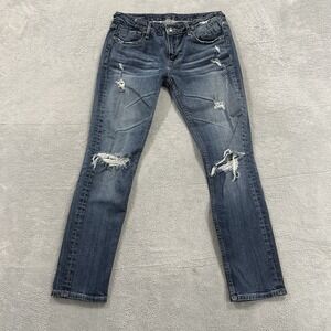 Vigoss Jeans Women 29 x 27 Blue Blue The Thompson Tomboy Skinny Distressed